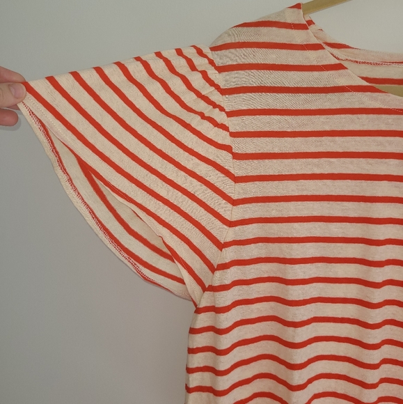 NWT Madewell Flutter Sleeve Tee Stripe Shirt - Picture 8 of 8
